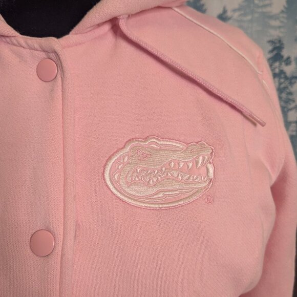 💗 Florida Gators Pink Varsity-Style Hooded Jacket – Size Medium - Picture 3 of 6